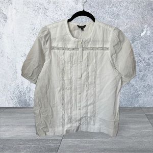 Violets & Roses White Lace Shirt. NWT